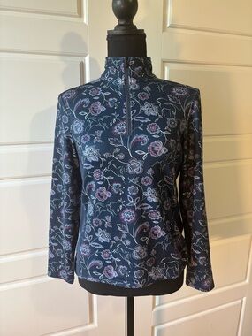 Kerrits Navy Floral Equine Riding Top